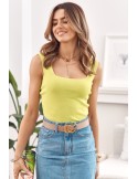 Knitted short top with straps fluo-green MP32854 - Online store - Boutique